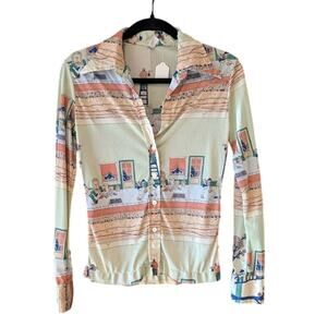 Vintage 1970s HUK A POO Street Workers Nylon Blouse